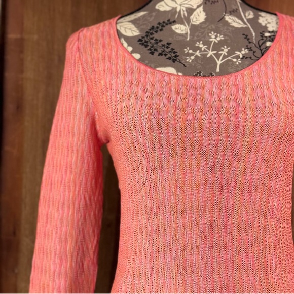 DANA BUCHMAN Sweater Long Sleeves Pink and Peach Knit - Picture 3 of 10